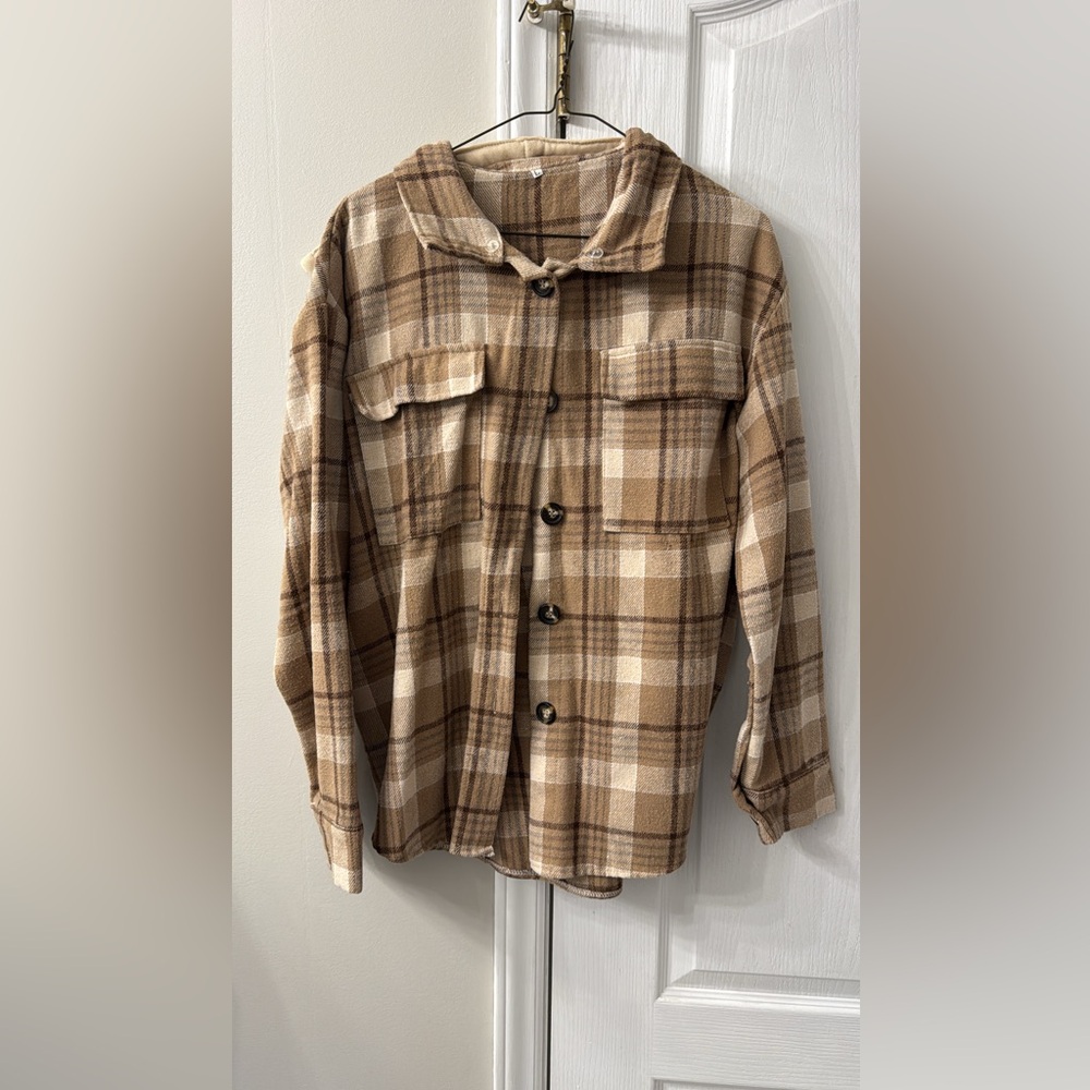Plaid hooded Shacket